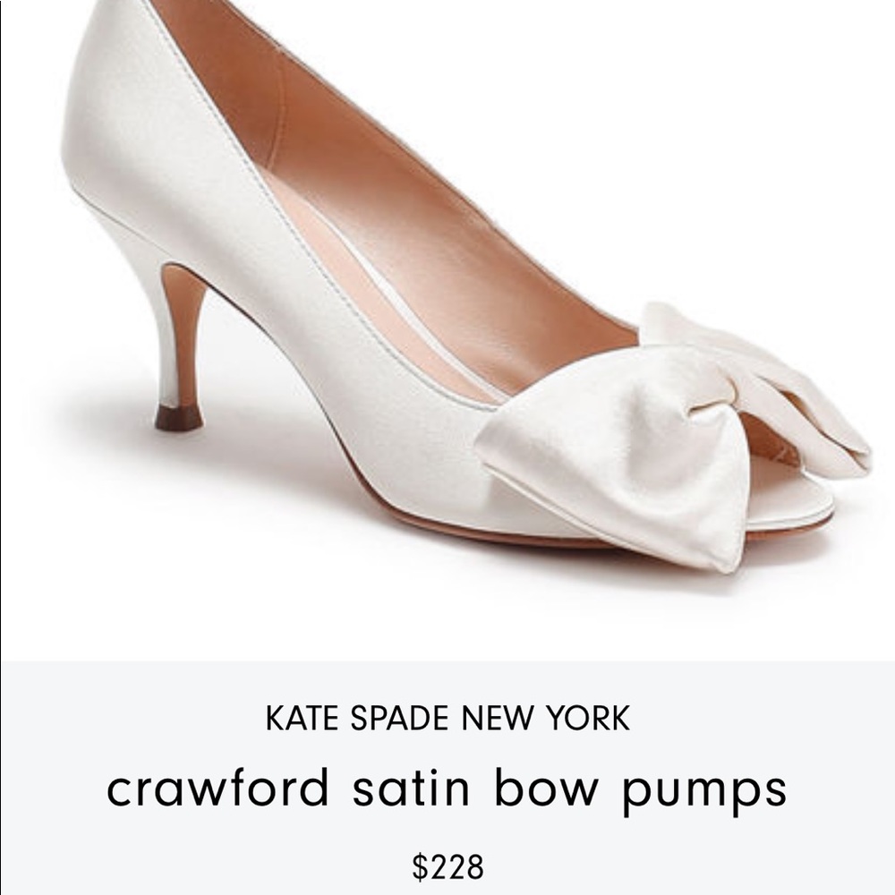 Kate Spade crawford satin bow wedding pumps